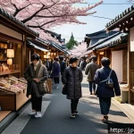 힌디어와 블록체인 기술 - A vibrant local Japanese marketplace scene showcasing small-scale artisans and farmers using digital...