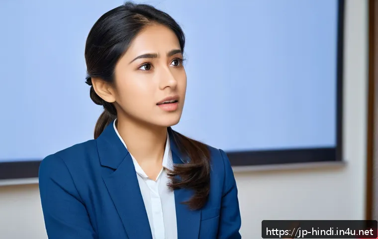 힌디어로 토론하기 - A professional setting where a confident young Japanese woman is engaging in a Hindi language debate...